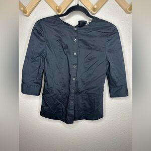 Steady Black Button Down Blouse Sz 2
